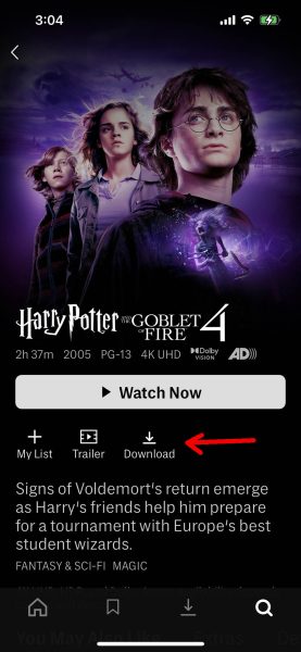 How to Download Movies & Shows On Max tap to download icon