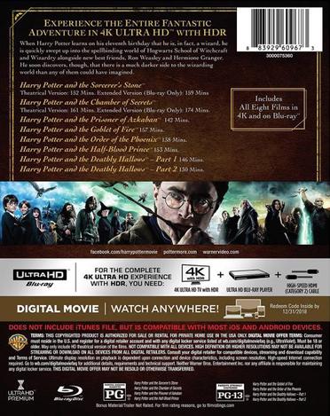 Purchase Harry Potter 8 movie collection 4K UHD iTunes