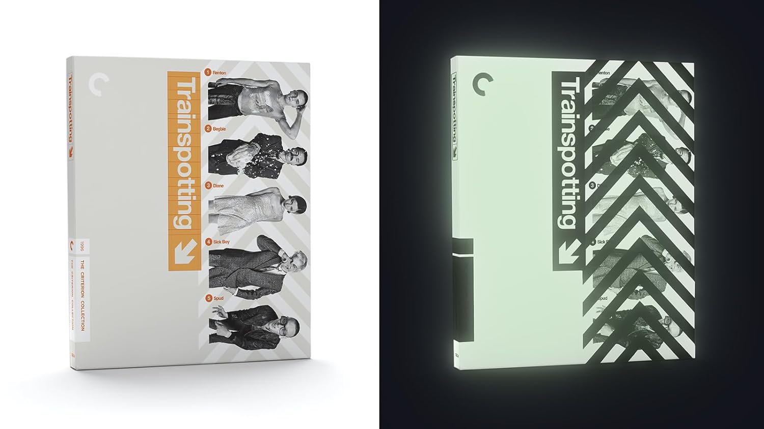 Trainspotting 4k UHD Criterion Collection Glow-In-The-Dark Packaging