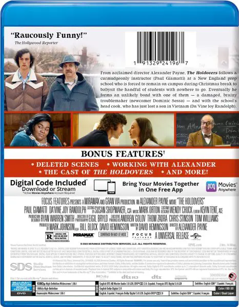 The Holdovers (2023) Blu-ray/DVD/Digital 