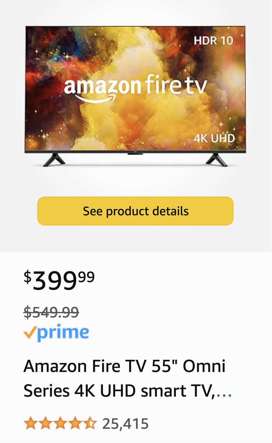 55-inch Amazon Fire TV Omni 4k Smart TV Deal