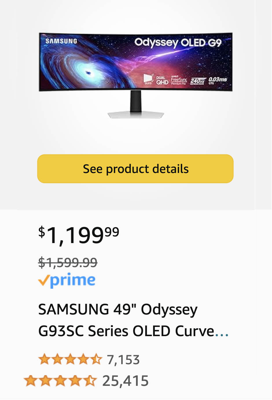 Samsung Curved Gaming Monitor Deal
