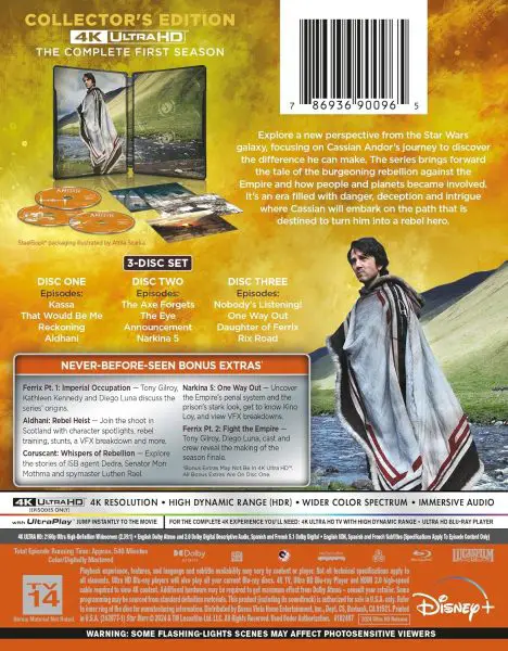 Andor: The Complete First Season 4k Blu-ray/Blu-ray SteelBook specs