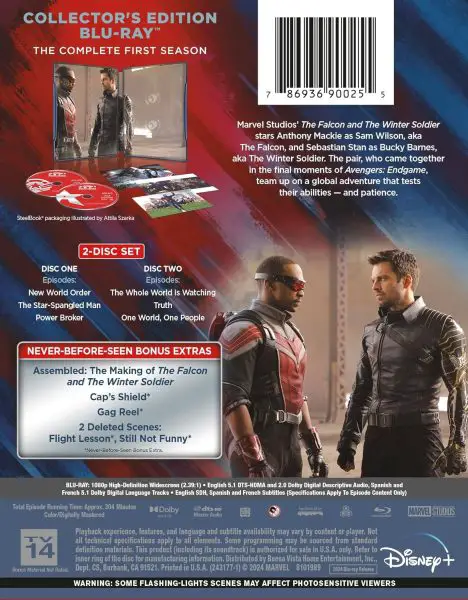 The Falcon and the Winter Soldier Blu-ray SteelBook specs
