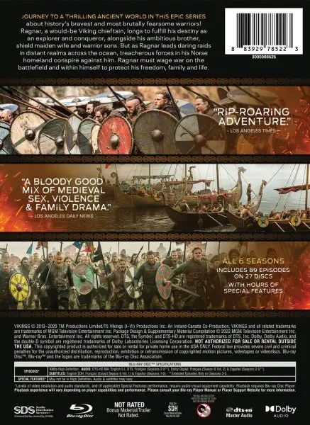 Vikings- The Complete Series Blu-ray specs