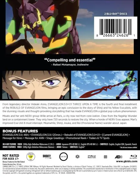 Evangelion: 3.0+1.11 Thrice Upon a Time - Limited Edition Steelbook specs