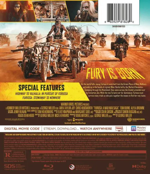 Furiosa- A Mad Max Saga Blu-ray