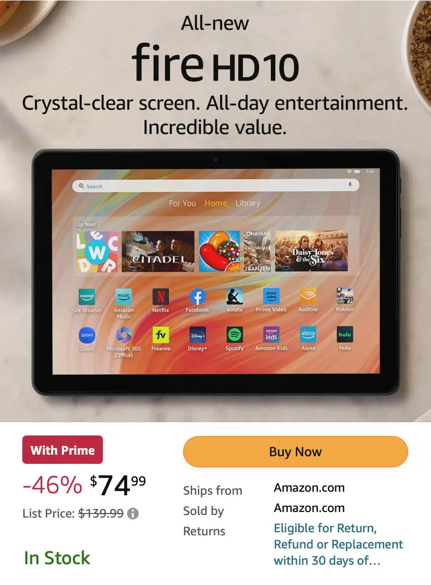 Amazon Fire HD Tablet Sale