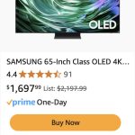 Ad Samsung 65-inch OLED 4K S90D series