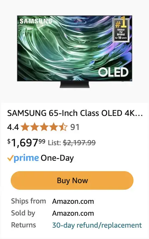 Samsung 65-inch OLED 4k TV Deal