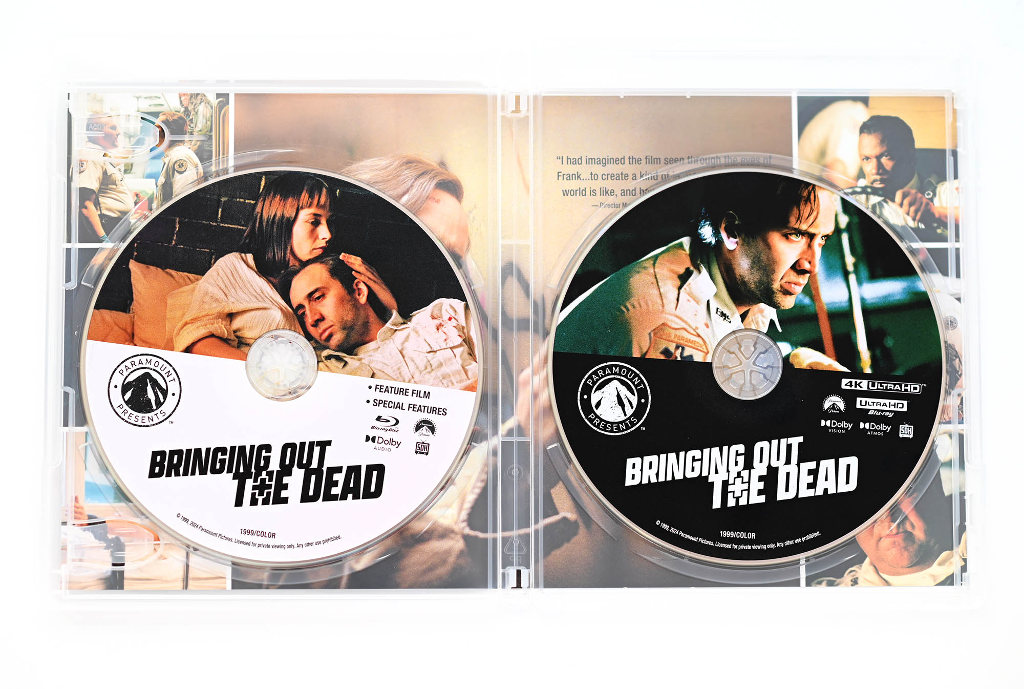 Bringing Out the Dead 4k Blu-ray discs