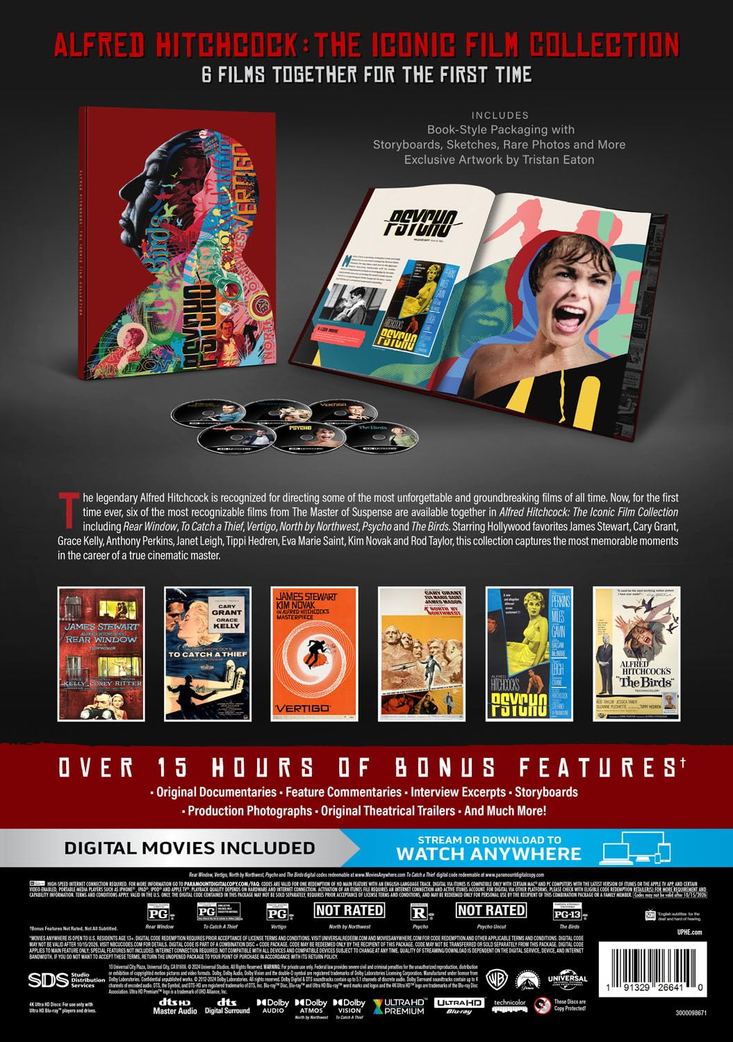 Alfred Hitchcock 6-Movie 4K Collection - Limited Edition Coffee Table Book + Film Giftset graphic