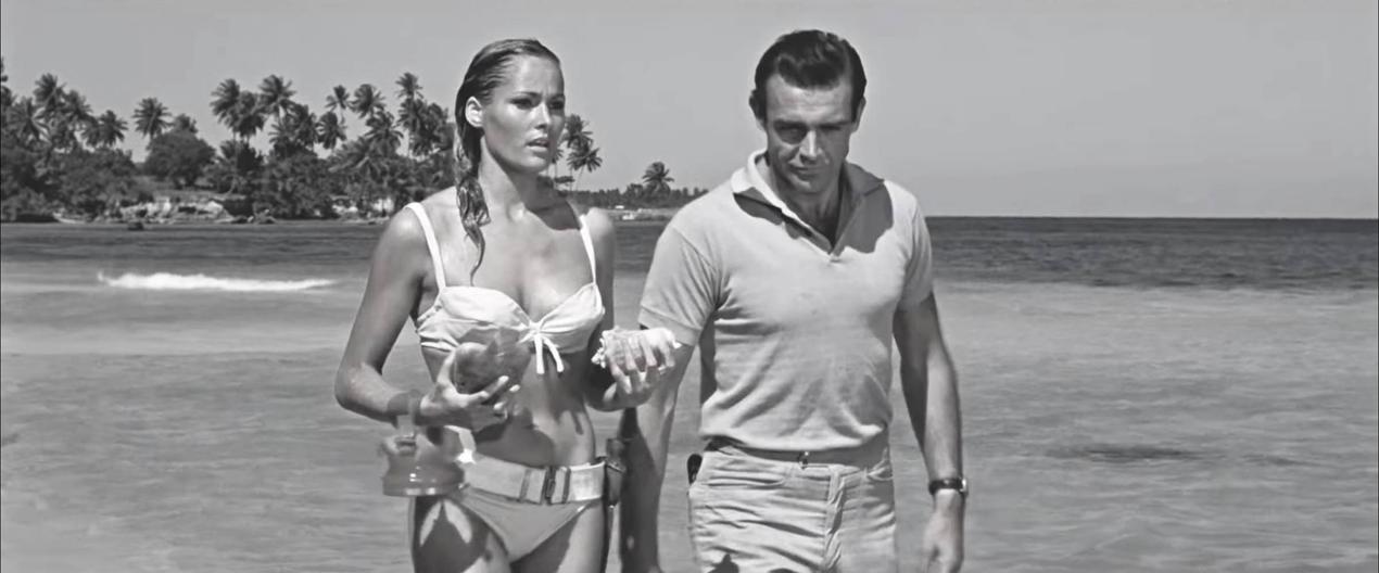 Dr. No (1962) starring Sean Connery and Ursula Andress on the beach