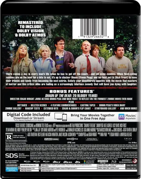 Shaun of the Dead 4k Blu-ray 2024 specs