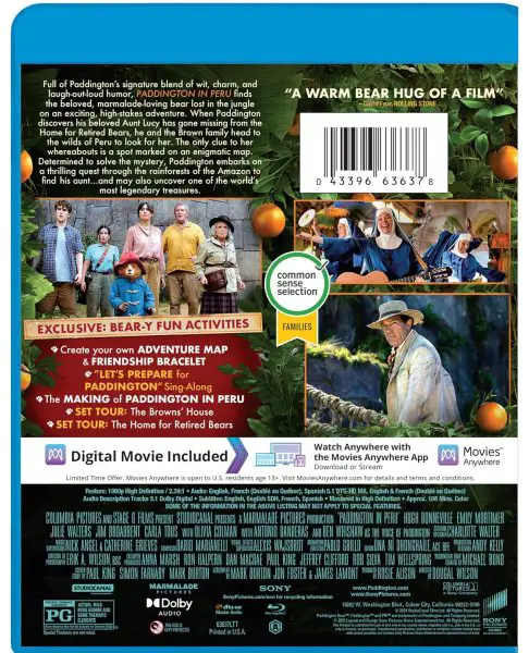 Paddington In Peru Blu-ray specs