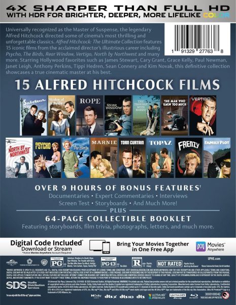 Alfred Hitchcock- The Ultimate Collection 4k Blu-ray Digital specs