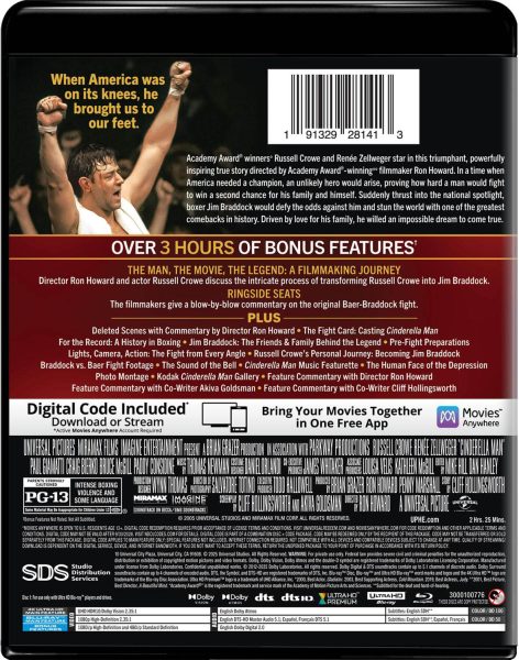 Cinderella Man (2005) 4k UHD BD Digital specs