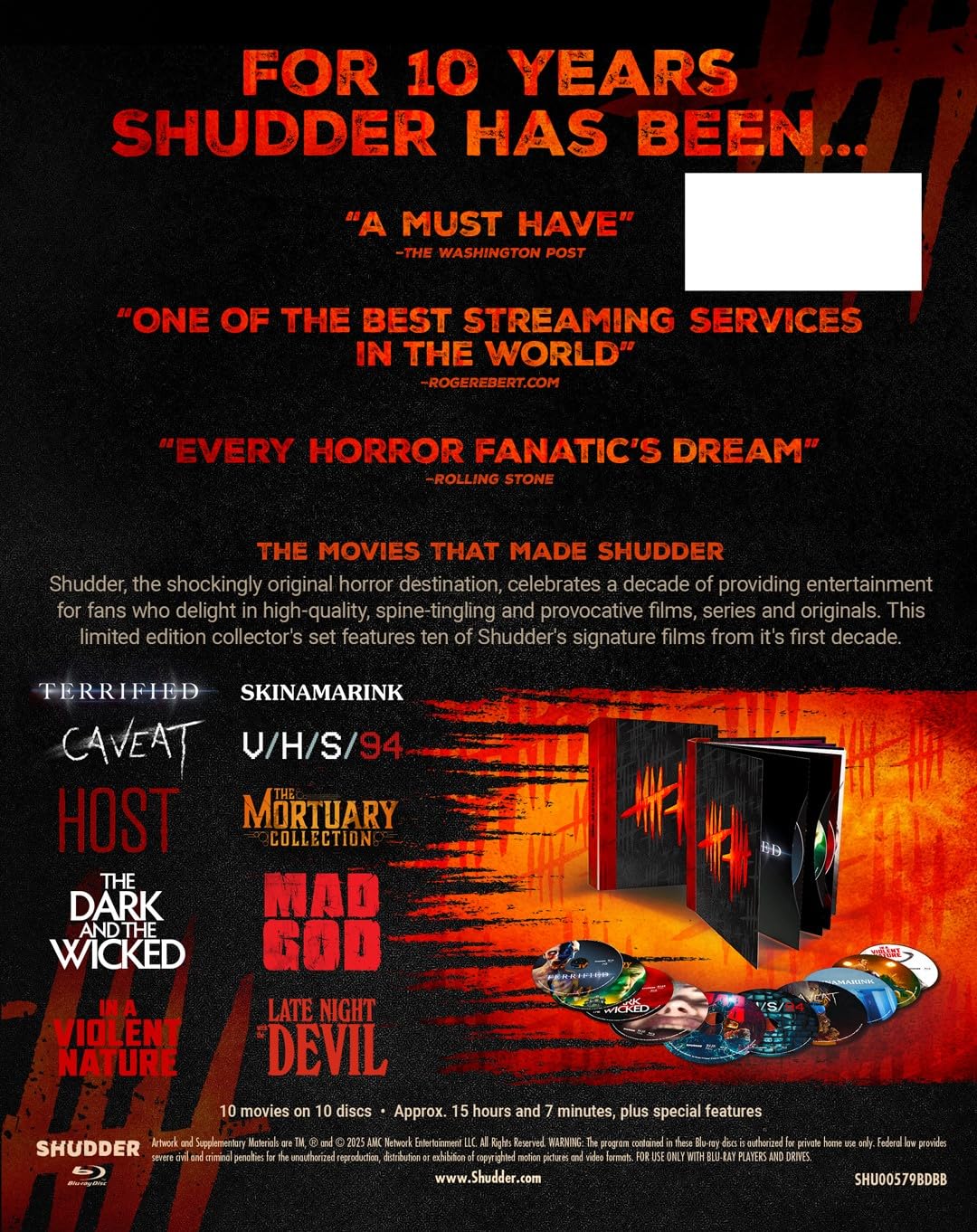 Shudder 10th Anniversary Collectors Edition Blu-ray specs