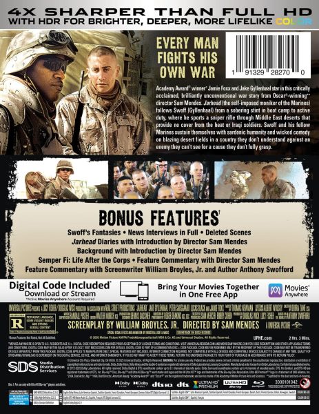 Jarhead (2005) 4k Blu-ray specs
