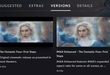 The Fantastic Four: First Steps Is Now Streaming On Disney+ (Original & IMAX Enhanced Versions) The Fantastic Four: First Steps Disney Plus Format Versions Original & IMAX Enhanced