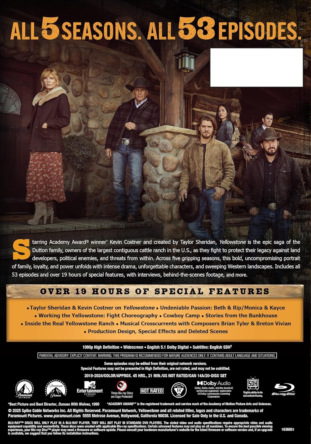 Yellowstone The Complete Series Blu-ray specs