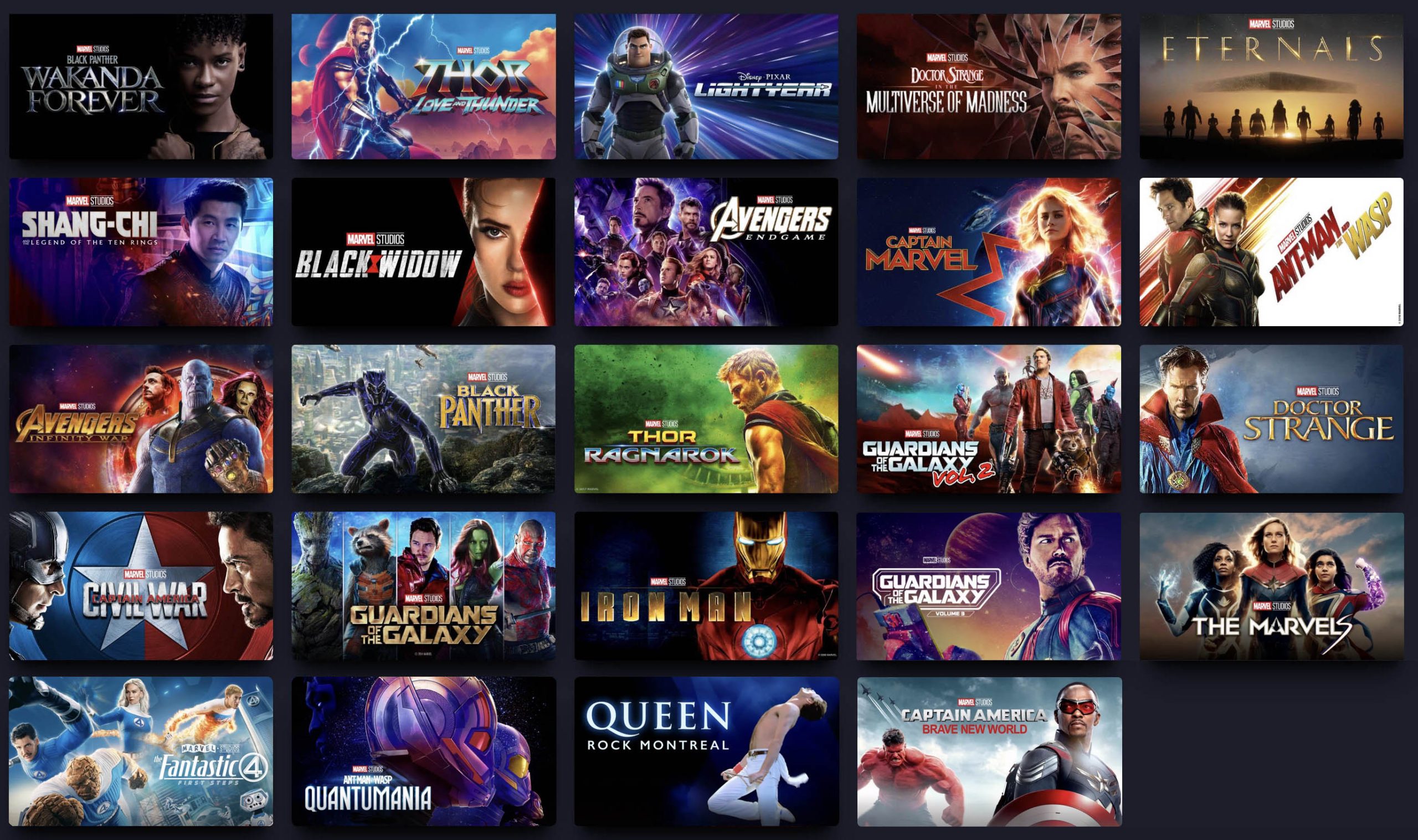 Disney+ IMAX Enhanced 24 movies grid