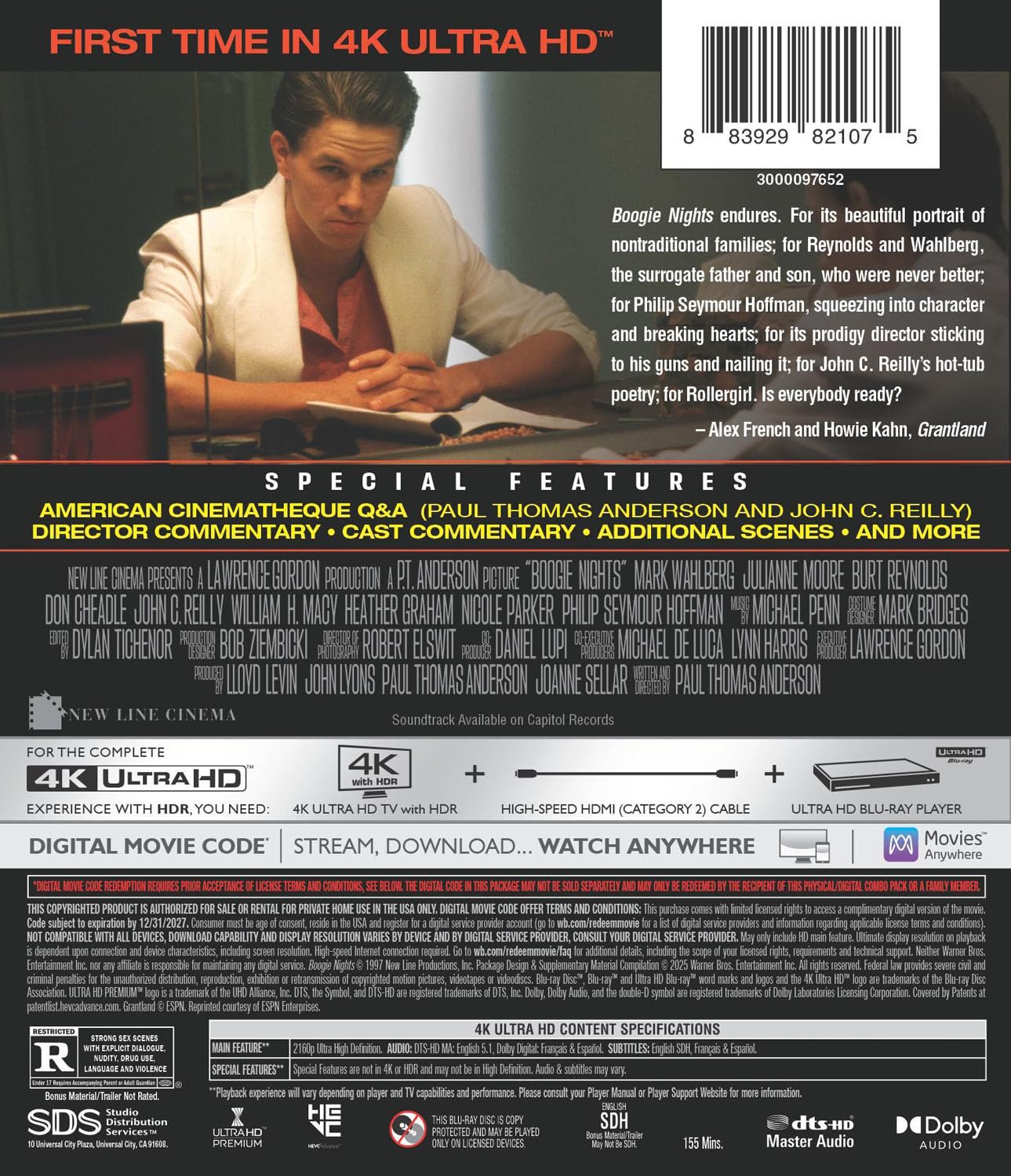 Boogie Nights 4k UHD SteelBook specs