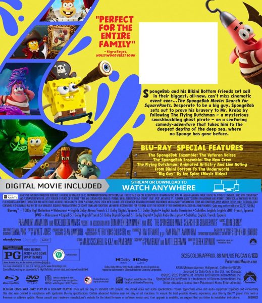 The SpongeBob Movie- Search for SquarePants Blu-ray specs