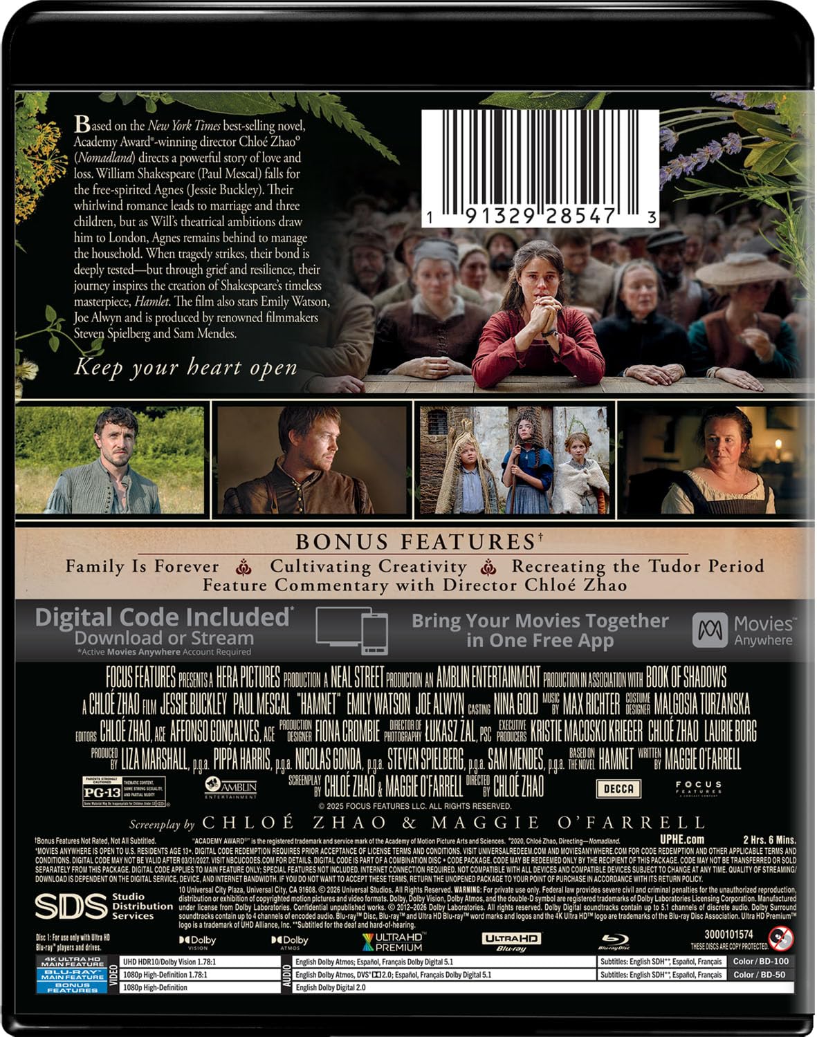 Hamnet (2025) 4k UHD/BD/Digital specs