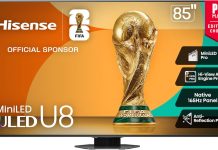 Hisense 85-inch Class U8 Mini-LED ULED 4K UHD Google Smart TV 85U8QG 2025 Model