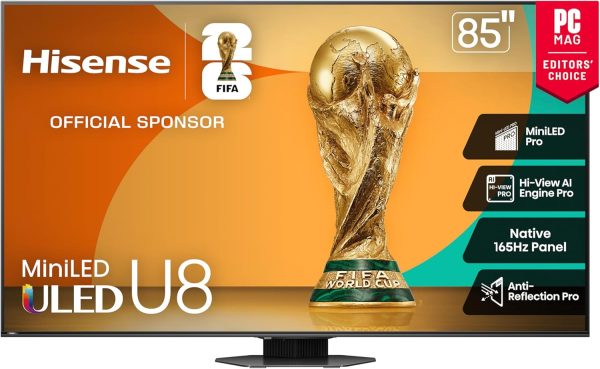 Hisense 85-inch Class U8 Mini-LED ULED 4K UHD Google Smart TV 85U8QG 2025 Model