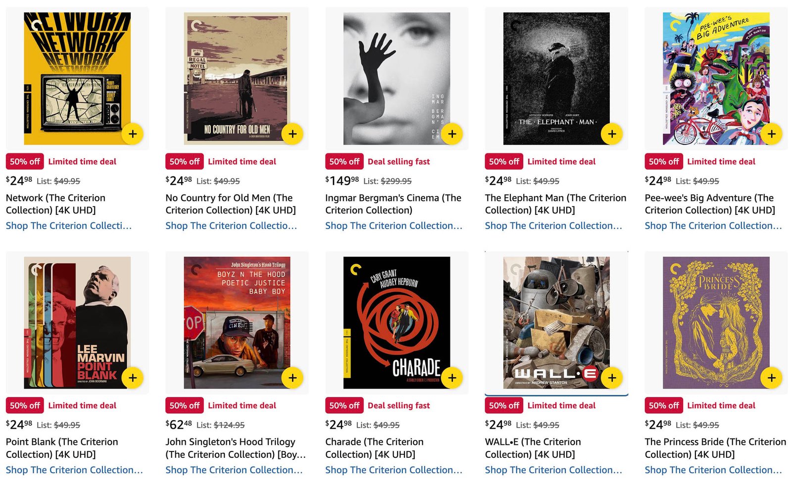 amazon criterion sale 50% off