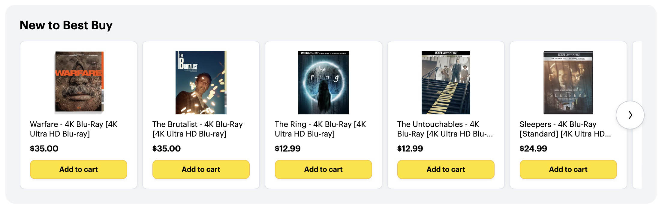 new to Best Buy 4k Blu-rays