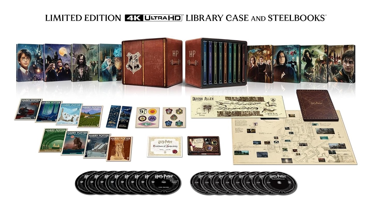 Harry Potter 8-Film Steelbook Library Case Amazon Exclusive open