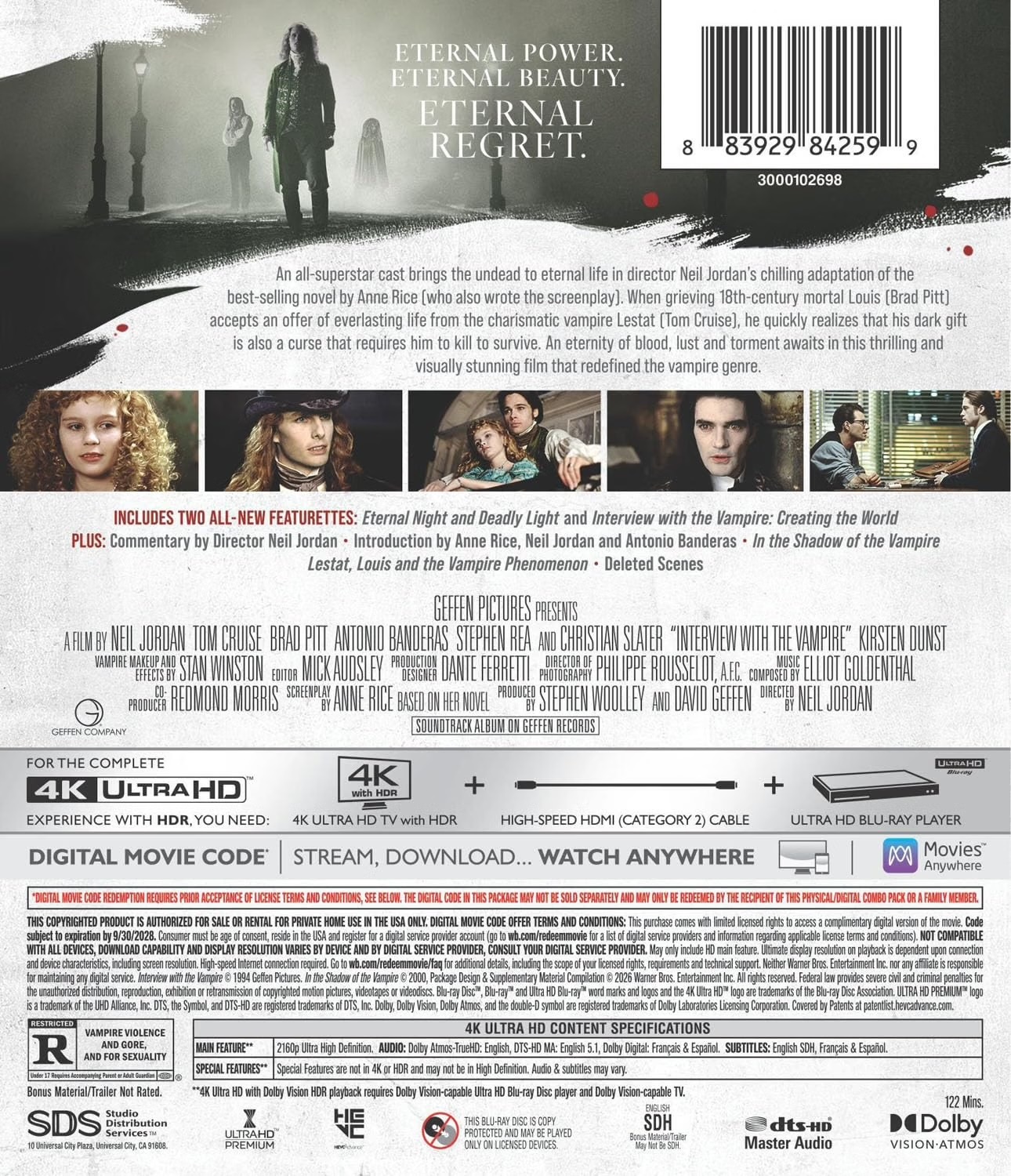 Interview with the Vampire 4k UHD Digital specs