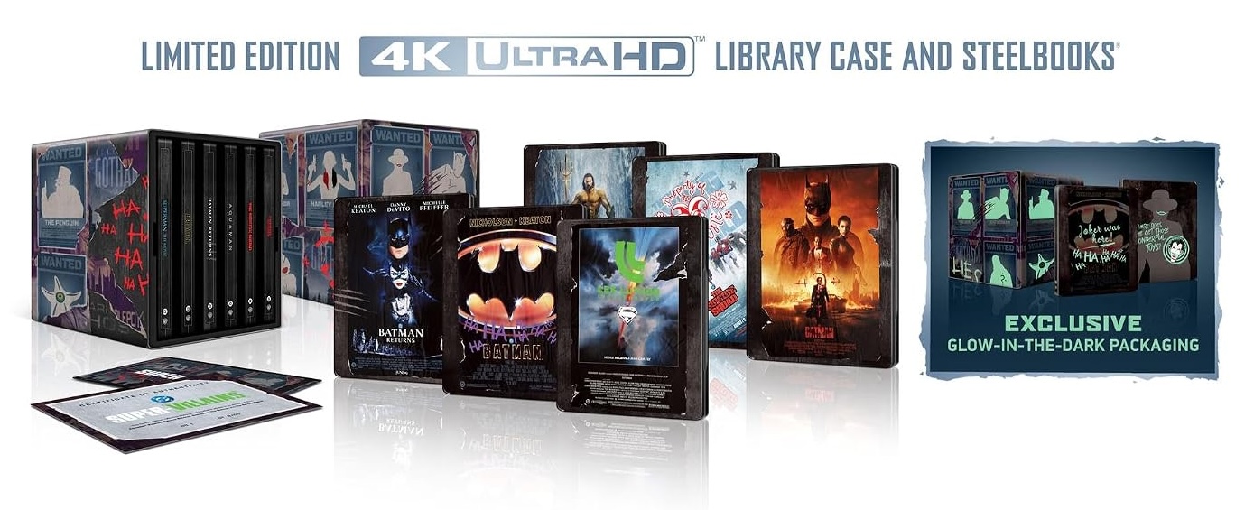 DC Villains 6-Film Limited Edition Steelbook Library Case Amazon Exclusive