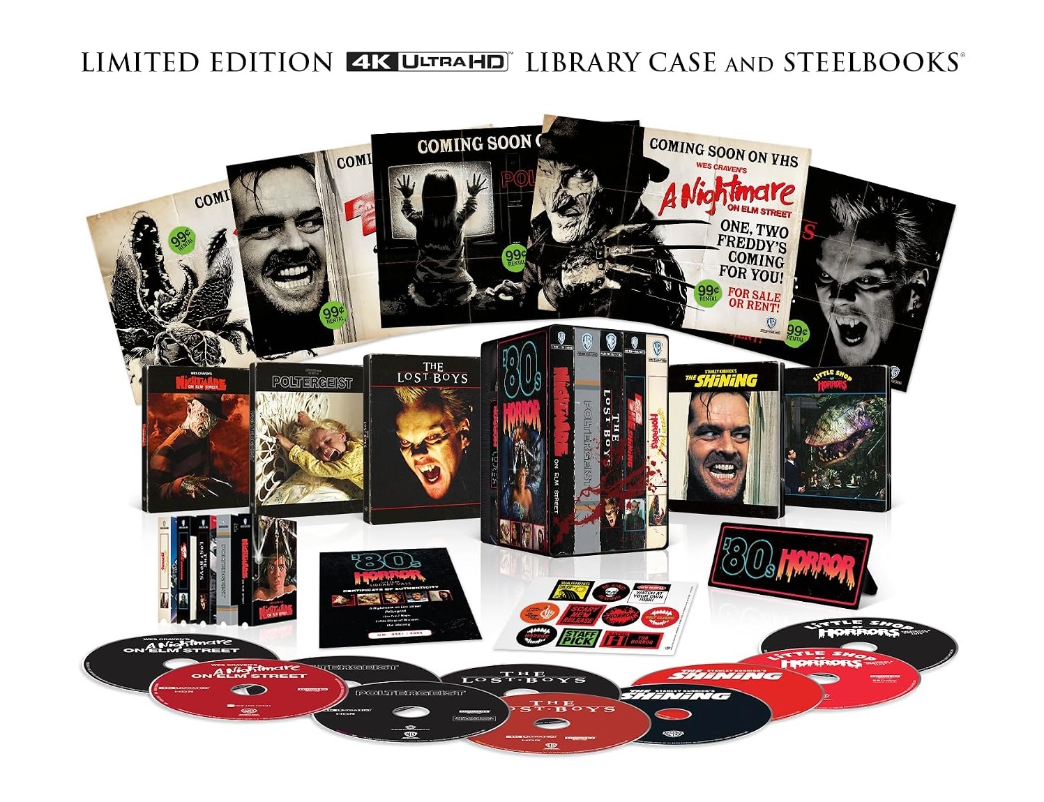 80s Horror 5-Film SteelBook Library Case open