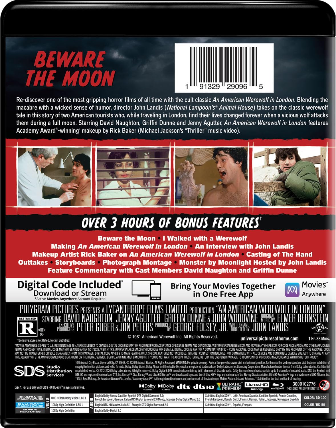 An American Werewolf in London 4K Blu-ray 45th Anniversary Universal specs