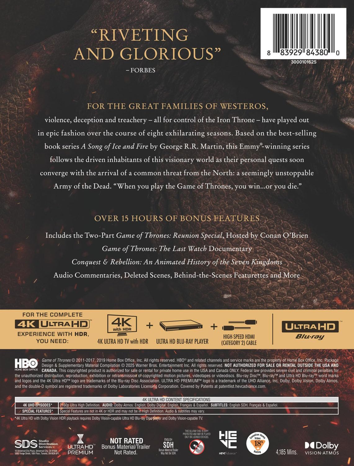 Game of Thrones- The Complete Collection 4k UHD