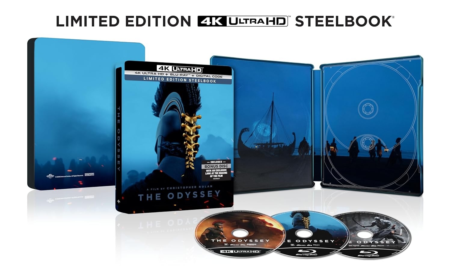 The Odyssey 4k UHD SteelBook open
